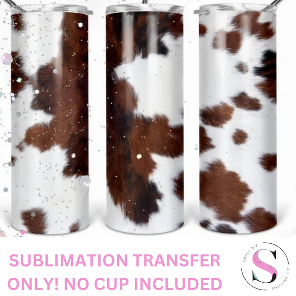 Skinny Tumbler Sublimation Wrap - Cow Hide