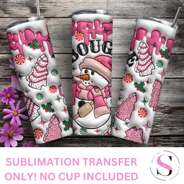 Skinny Tumbler Sublimation Wrap - Bougie Snowman
