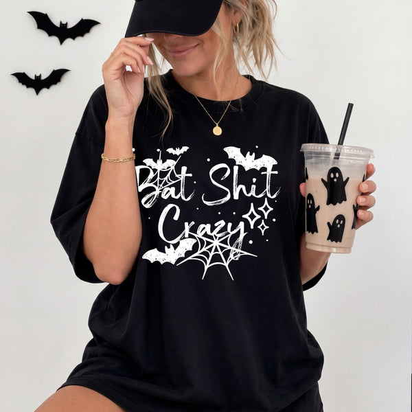 DTF Full Color Tshirt Transfer - Bat Shit Crazy (White or Black Ink)