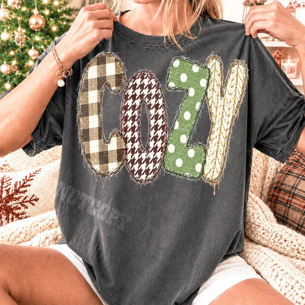 DTF Full Color Tshirt Transfer - Cozy (Fall or Winter Design - You Pick!)