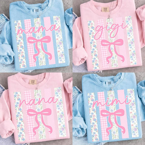 DTF Full Color Transfer - Preppy Stripes Names - YOU PICK FROM 8 NAMES!