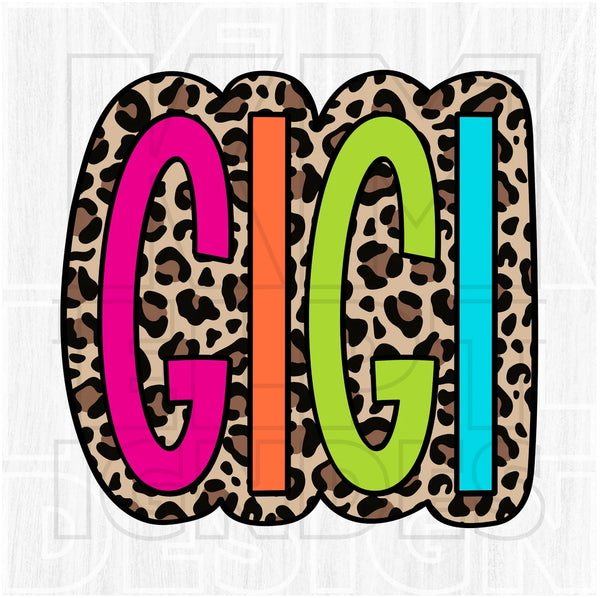 DTF Full Color TShirt Transfer - Leopard Neon Names - YOU CHOOSE!