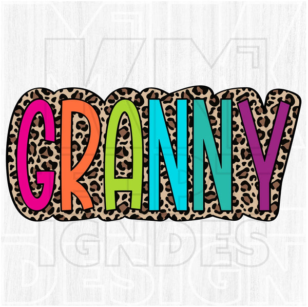 DTF Full Color TShirt Transfer - Leopard Neon Names - YOU CHOOSE!