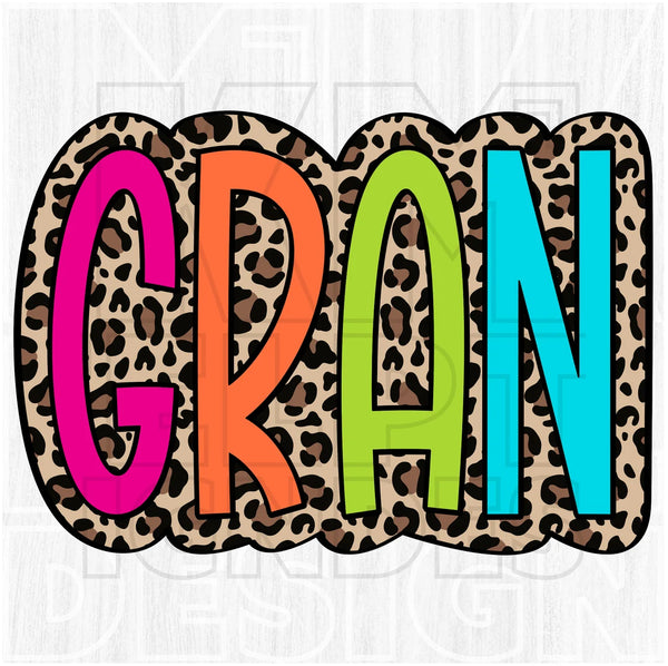 DTF Full Color TShirt Transfer - Leopard Neon Names - YOU CHOOSE!