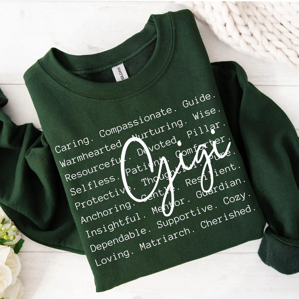 DTF Full Color TShirt Transfer - Gigi - (Black or White)