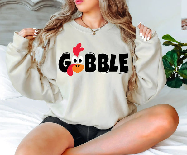 DTF Full Color TShirt Transfer - Gobble (White or Black Font)
