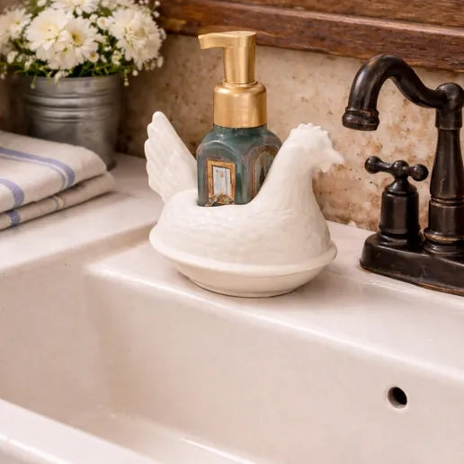 Soap Holder - Hen On Nest (Fits BBW Foaming Soap) - You Pick The Color!