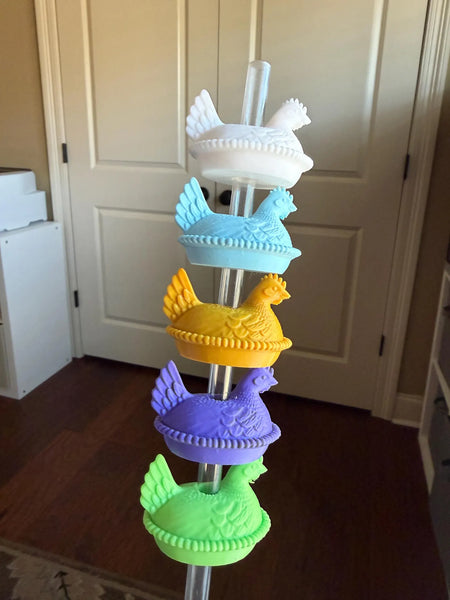 Straw Topper - Hen On Nest - You Pick The Color!