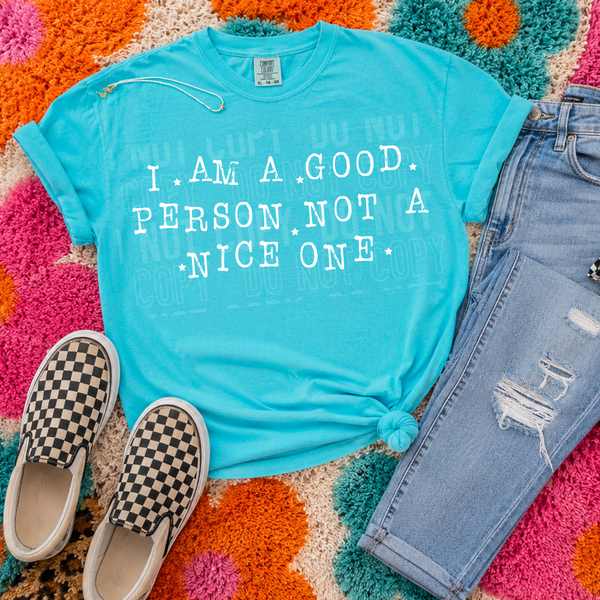 DTF Full Color TShirt Transfer - I Am A Good Person Not A Nice One - (Black or White)