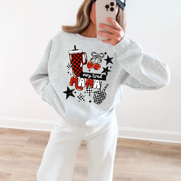DTF Full Color TShirt Transfer - Very Tired Mama Cherries (You Choose)