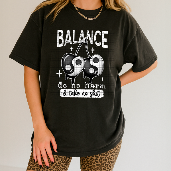 DTF Full Color TShirt Transfer - Balance Yin Yang - (Black or White)