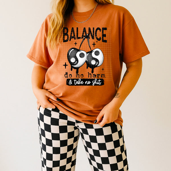 DTF Full Color TShirt Transfer - Balance Yin Yang - (Black or White)