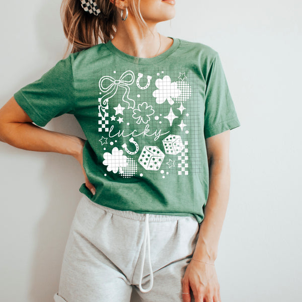 DTF Full Color TShirt Transfer - Lucky Things - (Green or White)