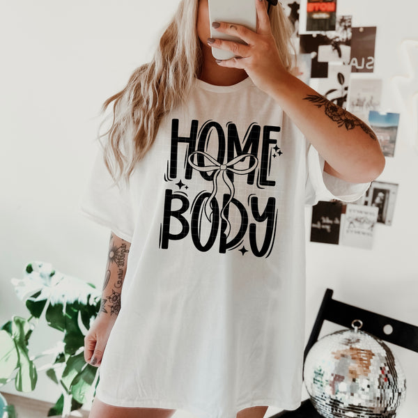 DTF Full Color Transfer - Home Body Bow - Black or White Font!
