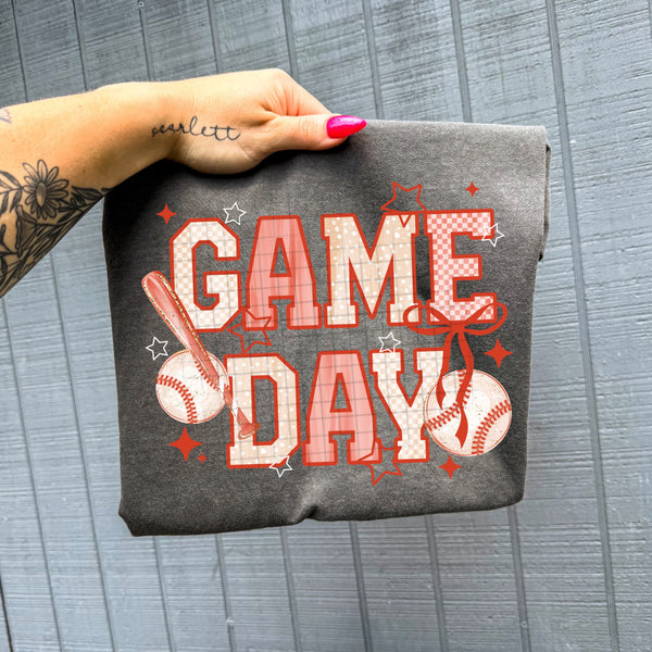 DTF Full Color TShirt Transfer - Game Day Letters - Baseball or Softball - You Pick!