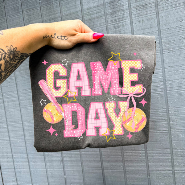 DTF Full Color TShirt Transfer - Game Day Letters - Baseball or Softball - You Pick!