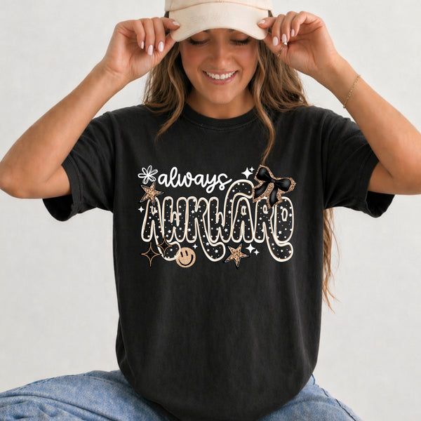 DTF Full Color TShirt Transfer - Always Awkward (White or Black)