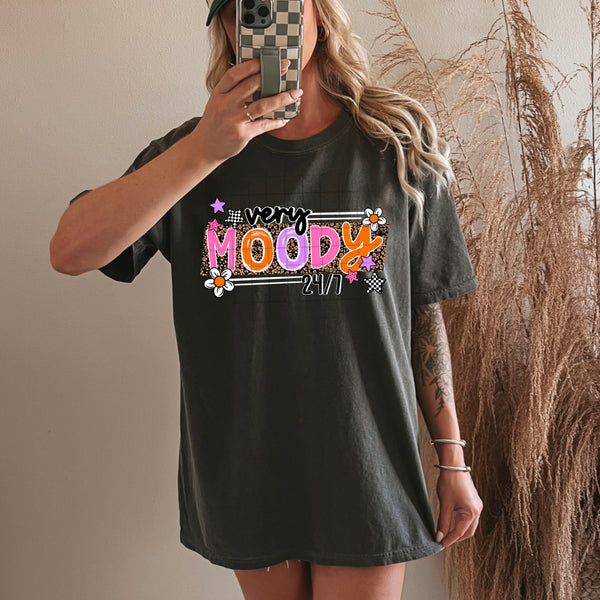 DTF Full Color TShirt Transfer - Very Moody (Black or White Font)