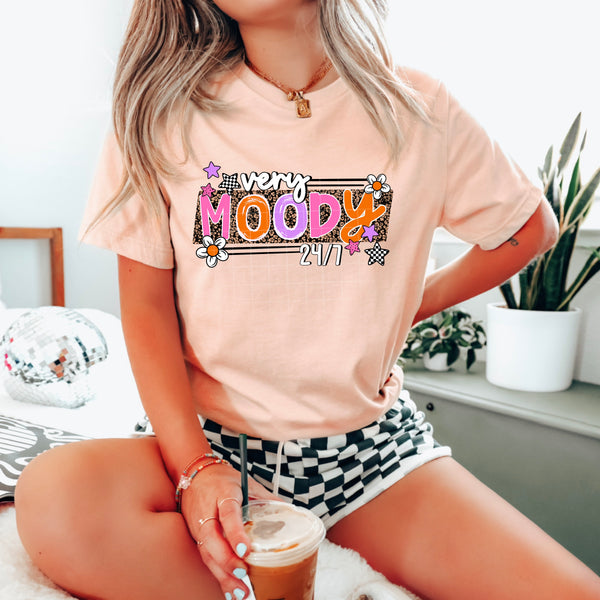 DTF Full Color TShirt Transfer - Very Moody (Black or White Font)