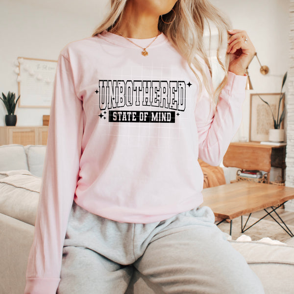 DTF Full Color TShirt Transfer - Unbothered State Of Mind (Black or White Font)