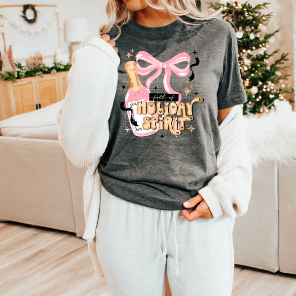 DTF Full Color TShirt Transfer - Holiday Spirit (Red or Pink Design)