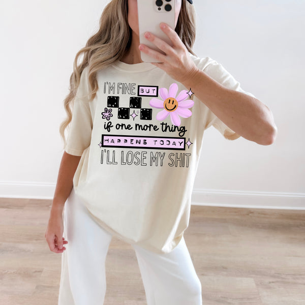DTF Full Color Tshirt Transfer - I'm Fine But (White or Black Font - You Pick!)