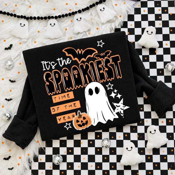 DTF Full Color TShirt Transfer - It's The Spookiest Time Of The Year (White or Black)