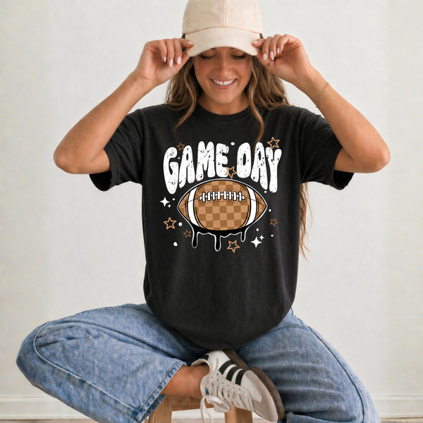 DTF Full Color TShirt Transfer - Game Day Football Drip (White or Black)