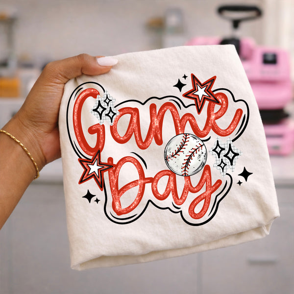 DTF Full Color Transfer - Game Day Bubble Bubble Ouline Sports (YOU PICK THE SPORT)