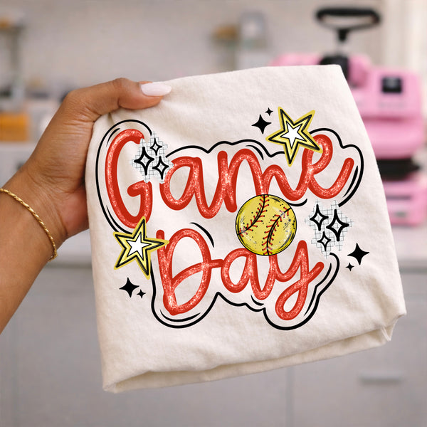 DTF Full Color Transfer - Game Day Bubble Bubble Ouline Sports (YOU PICK THE SPORT)