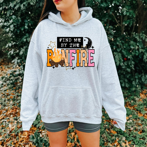 DTF Full Color TShirt Transfer - Find My By The Bonfire (Black or White)