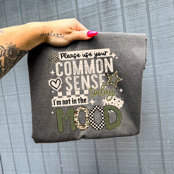 DTF Full Color TShirt Transfer - Please Use Your Common Sense (Black or Tan)