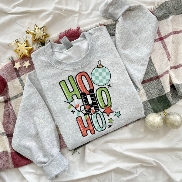 DTF Full Color TShirt Transfer - HO HO HO (YOU PICK THE COLOR!)