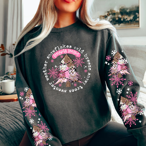 DTF Full Color TShirt Transfer - Freezing Season Circle - FREE SLEEVES (Black or White)