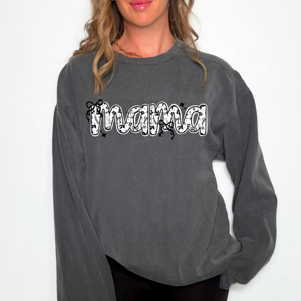 DTF Full Color TShirt Transfer - Black and White Pattern Mama/Mini