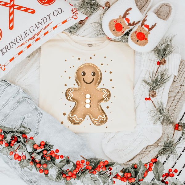 DTF Full Color TShirt Transfer - Cute Gingerbread - Girl or Boy!