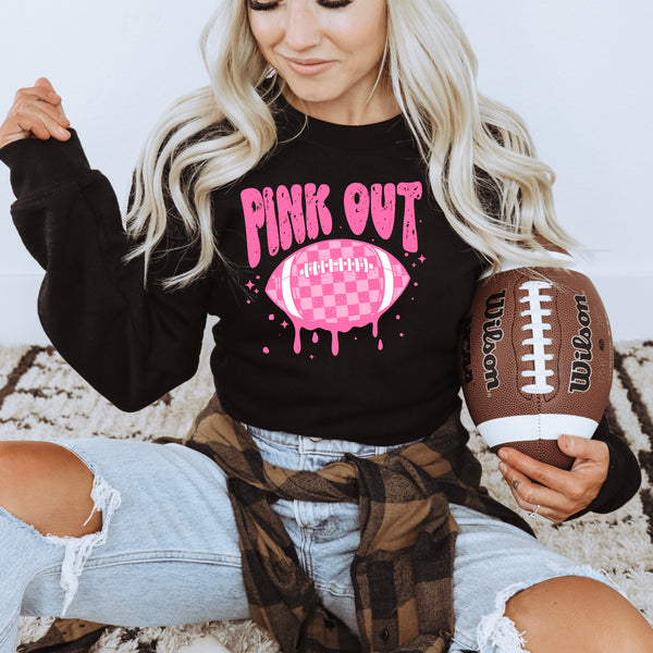 DTF Full Color TShirt Transfer - Pink Out Checkered Football