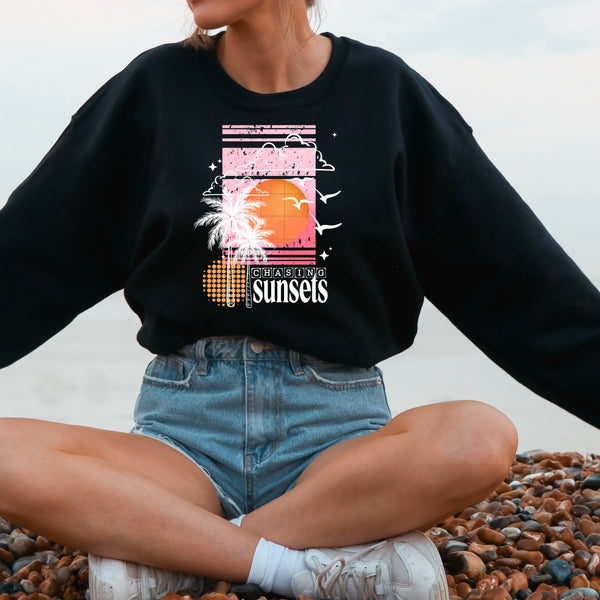 DTF Full Color TShirt Transfer - Sunsets (Black or White Font)