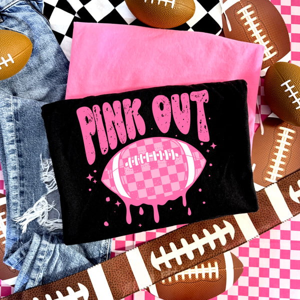 DTF Full Color TShirt Transfer - Pink Out Checkered Football