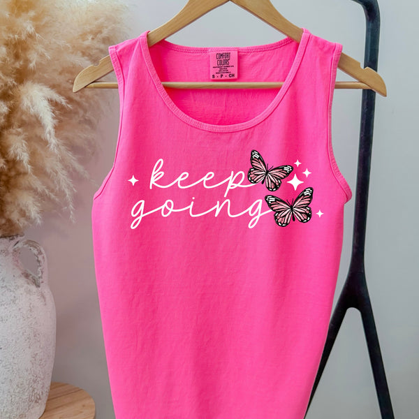 DTF Full Color TShirt Transfer - Keep Going Butterflies (White or Black)