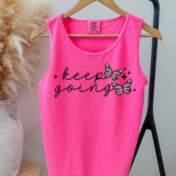 DTF Full Color TShirt Transfer - Keep Going Butterflies (White or Black)