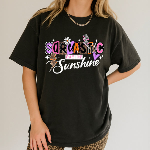 DTF Full Color TShirt Transfer - Sarcastic Ray Of Sunshine (Black or White)
