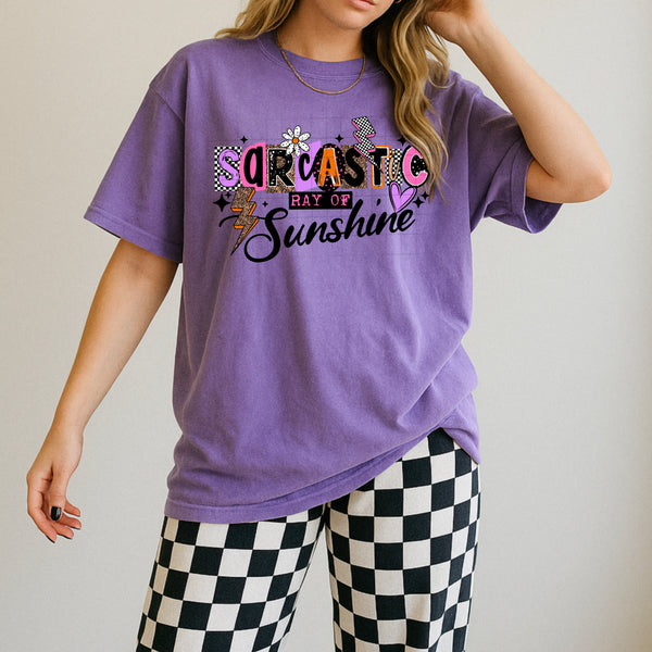 DTF Full Color TShirt Transfer - Sarcastic Ray Of Sunshine (Black or White)