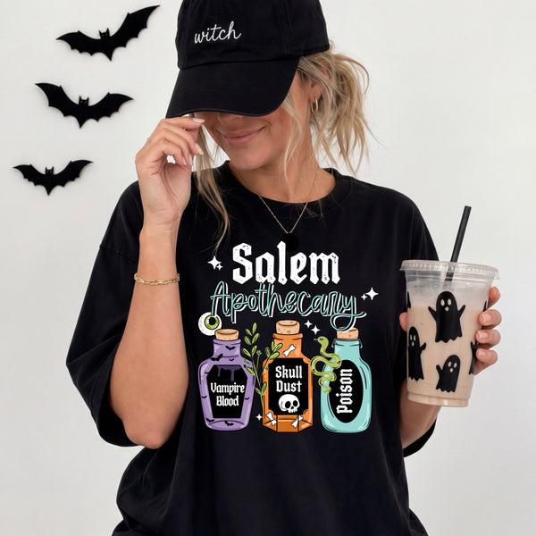 DTF Full Color TShirt Transfer - Salem Apothecary (Black or White)