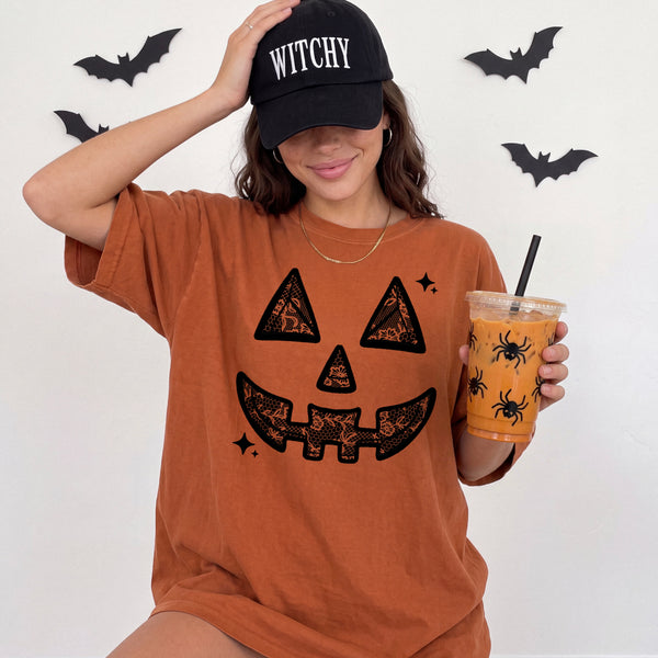 DTF Full Color TShirt Transfer - Jack O Lantern Stamp (Black or White)