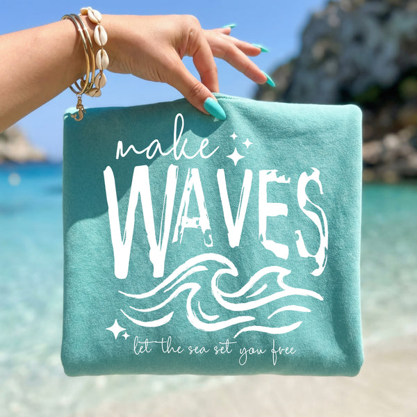 DTF Full Color TShirt Transfer - Make Waves - (Black or White)