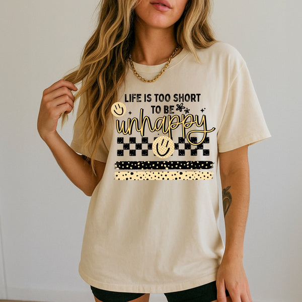 DTF Full Color Tshirt Transfer - Life Is Too Short (White or Black Font - You Pick!)