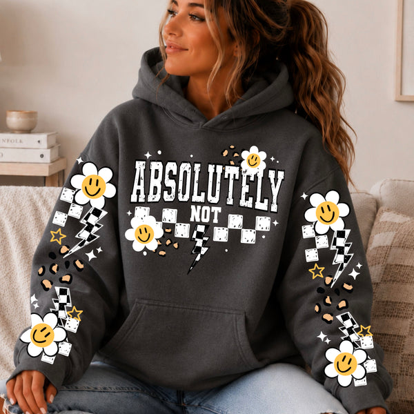 DTF Full Color TShirt Transfer - Absolutely Not Flowers (With or Without Sleeves - Black or White)