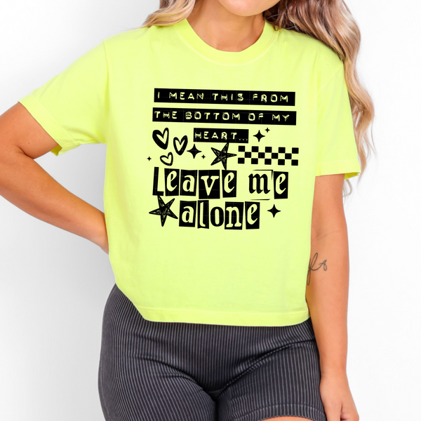 DTF Full Color TShirt Transfer - Leave Me Alone - (Black or White)