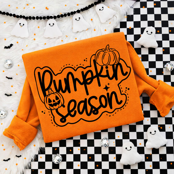 DTF Full Color TShirt Transfer - Pumpkin Season (Black or White)